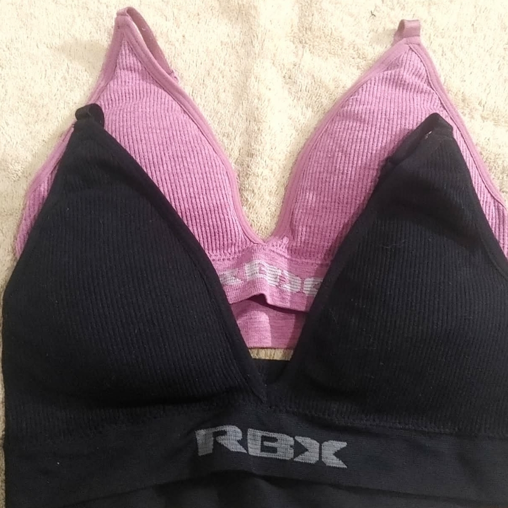 RBX Black and Purple Sports Bras